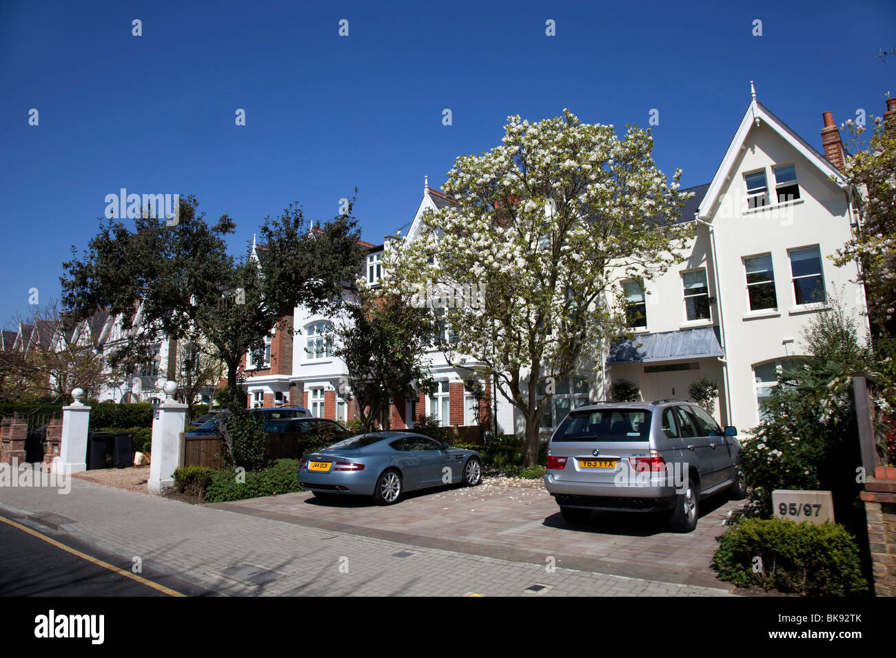 Residential street in Putney An affluent part of South West London. Stock Photo