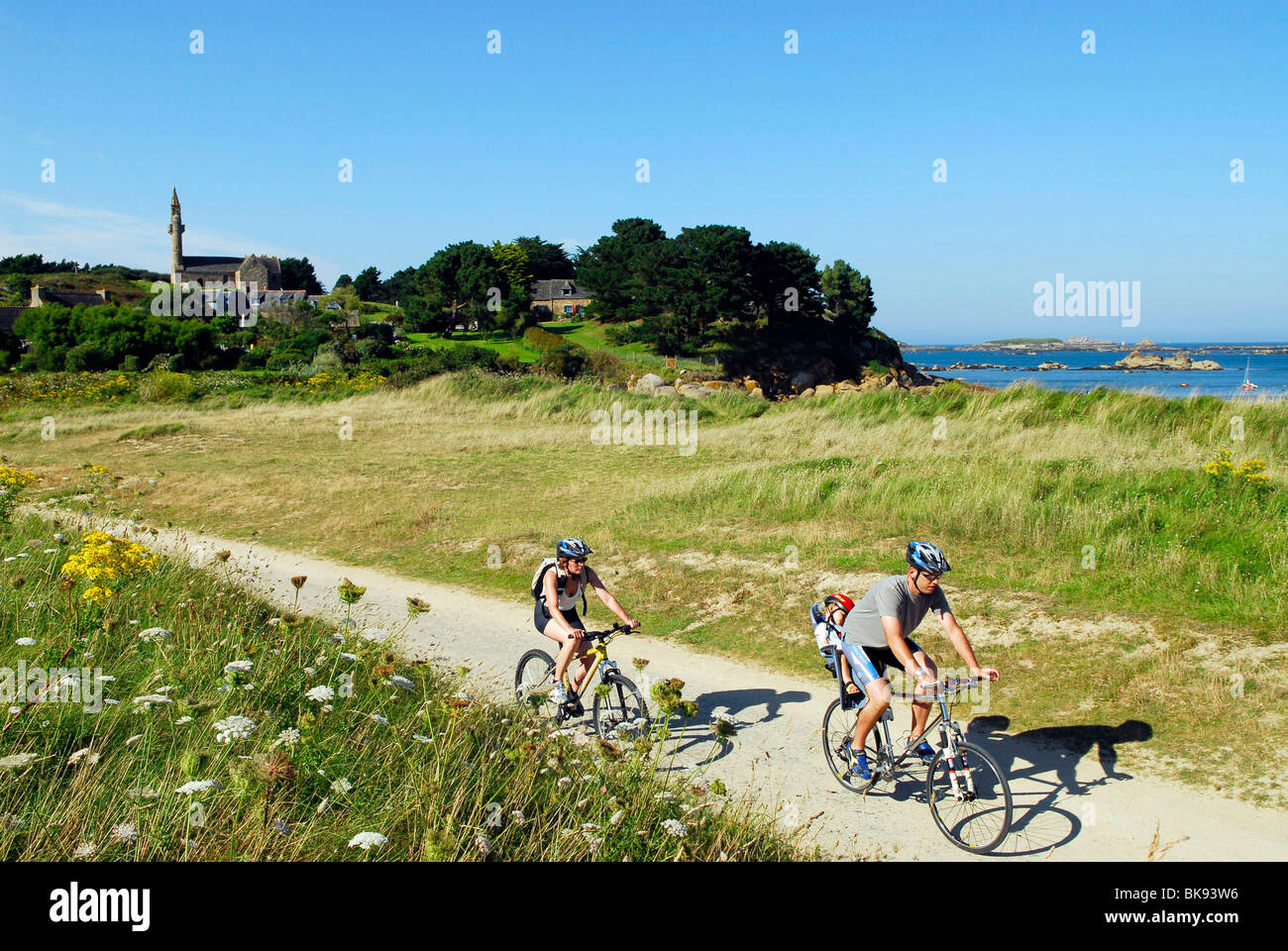 Ile Callot island (29) : Cyclists Stock Photo