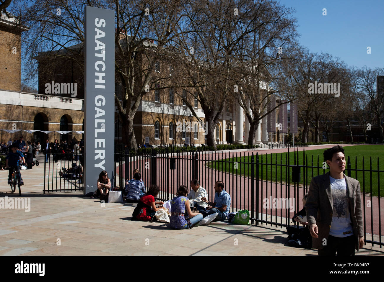 Entrance to the Saatchi Gallery, Chelsea. One of the largest and most respected galleries in London. Stock Photo