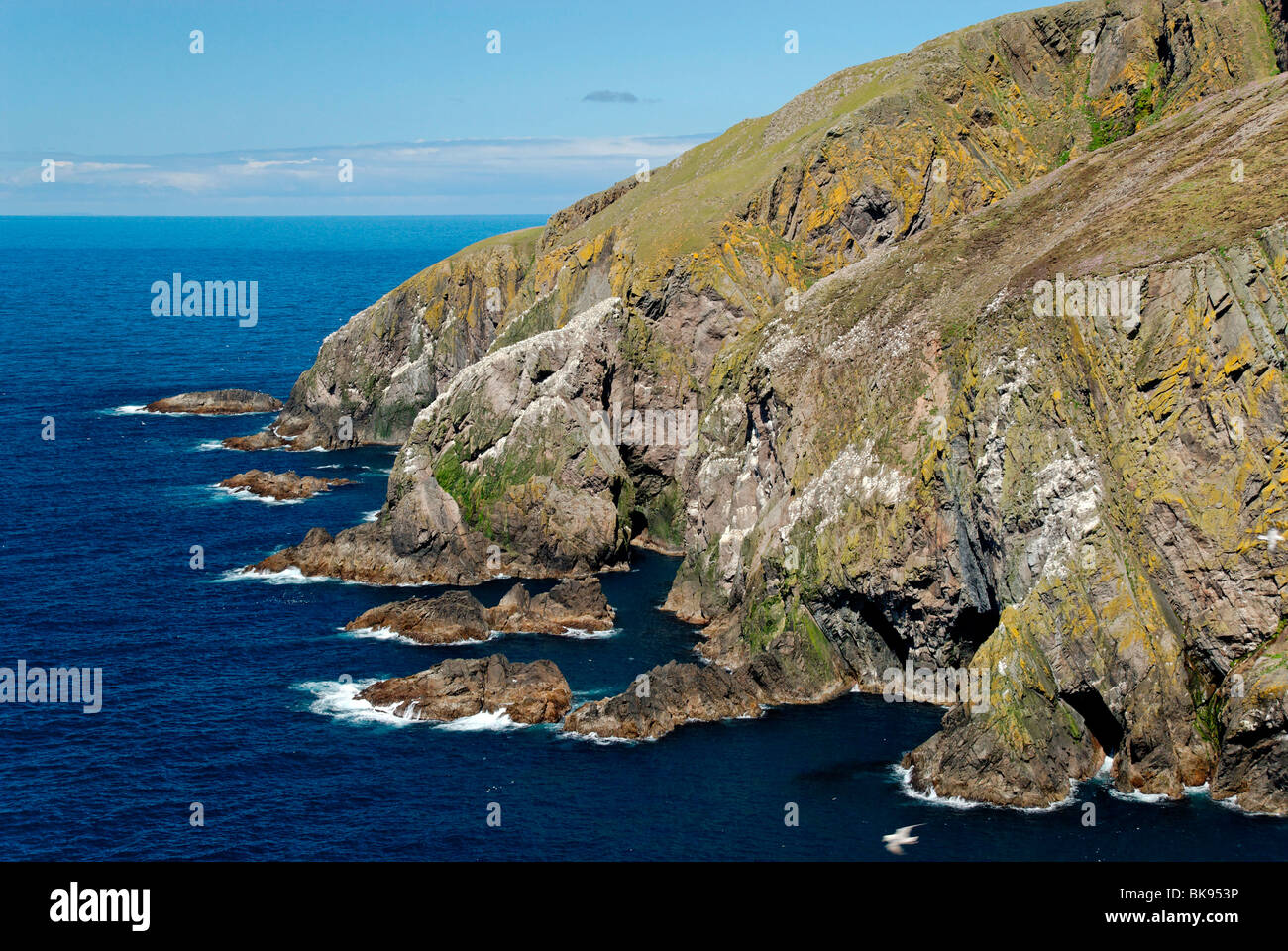 West coast of Fair Isle, Shetland, Scotland, United Kingdom, Europe Stock Photo