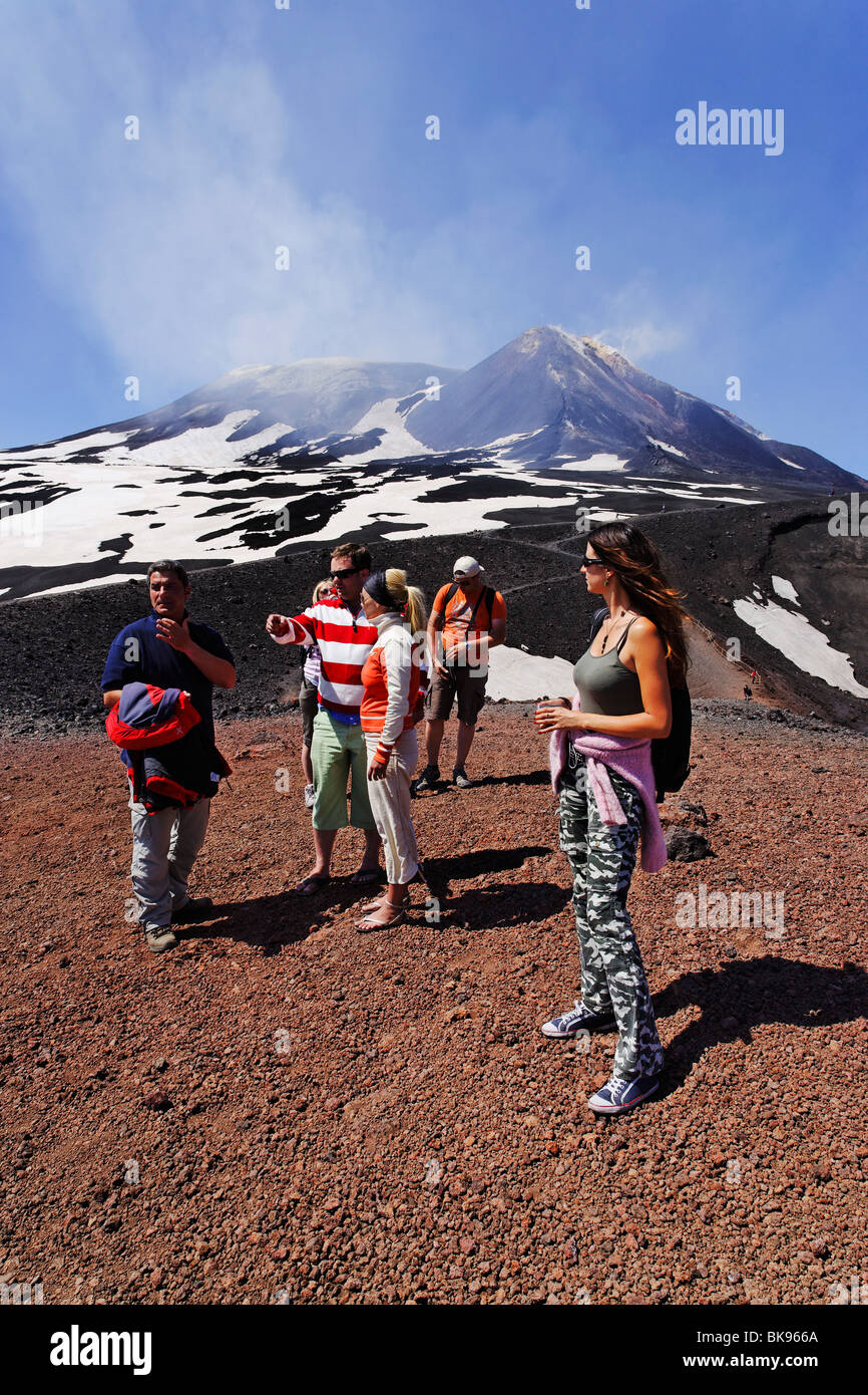 Volcano hiking tour, mount Etna, Sicily, Italy Stock Photo - Alamy