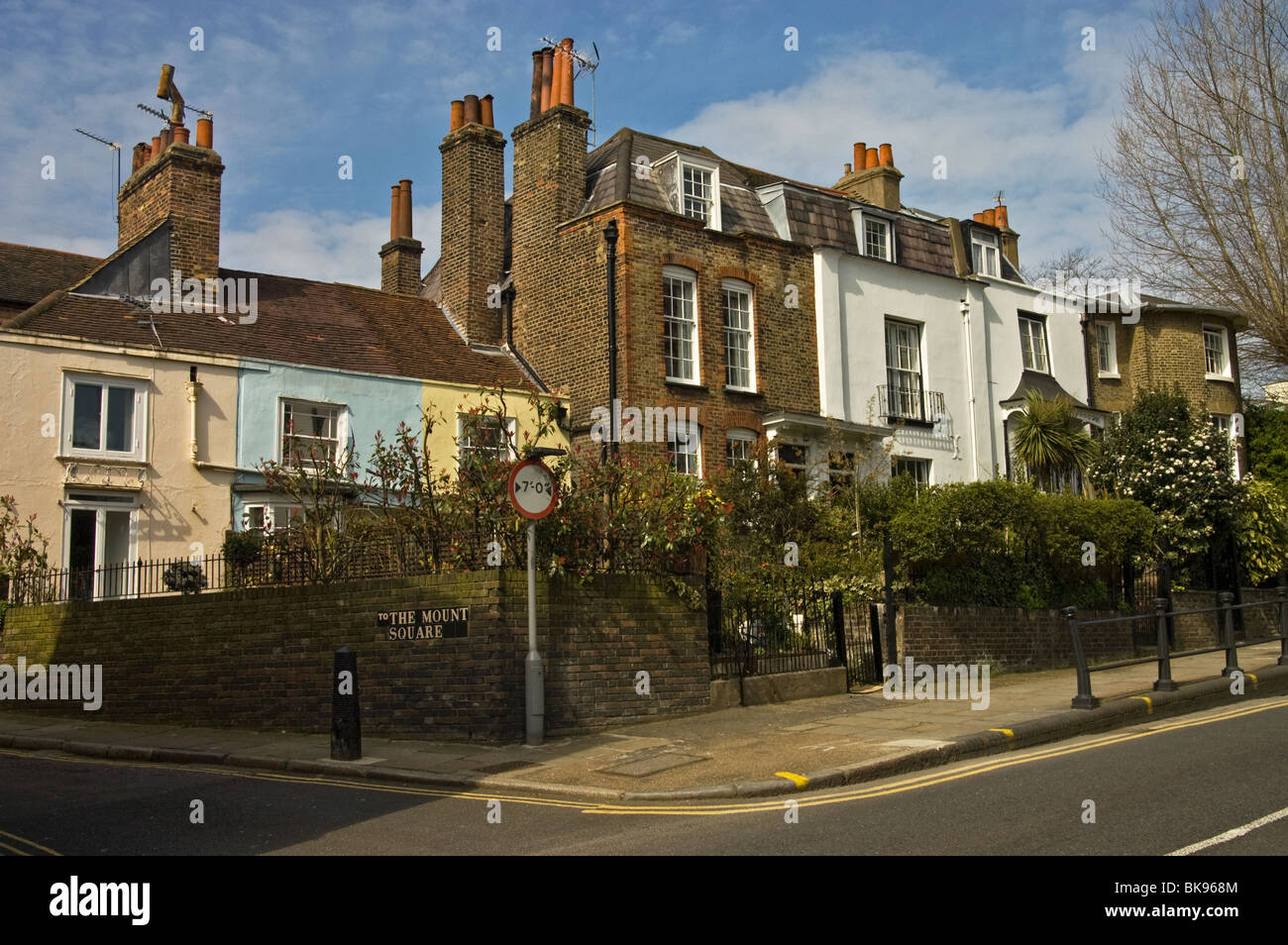 London, Hampstead Village, Heath Street houses Stock Photo Alamy