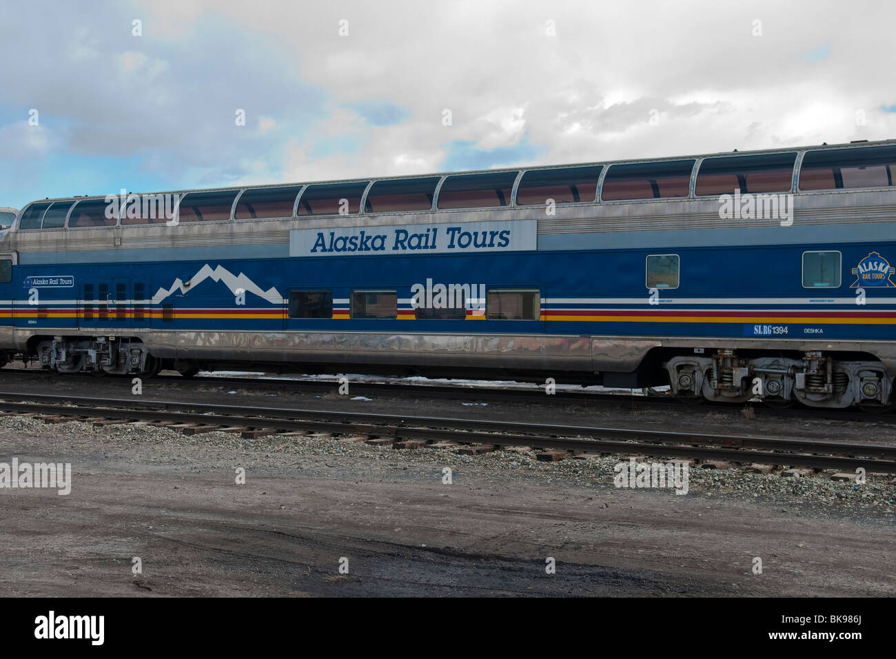 Alaska Rail Tours Scenic railroad passenger car Stock Photo