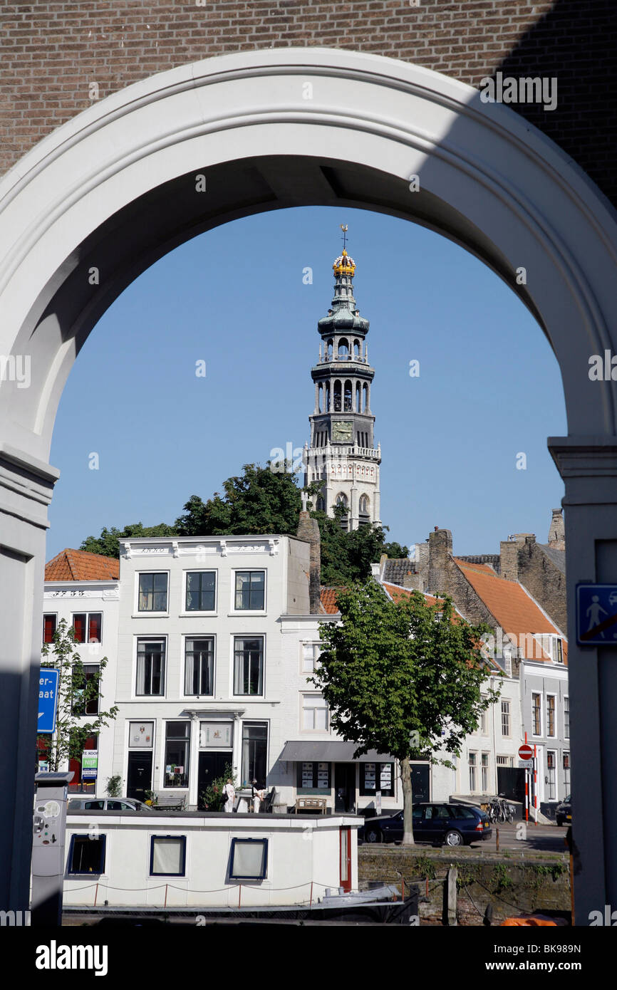 View of the abbey tower 'Lange Jan, Middelburg, Netherlands, Europe Stock Photo