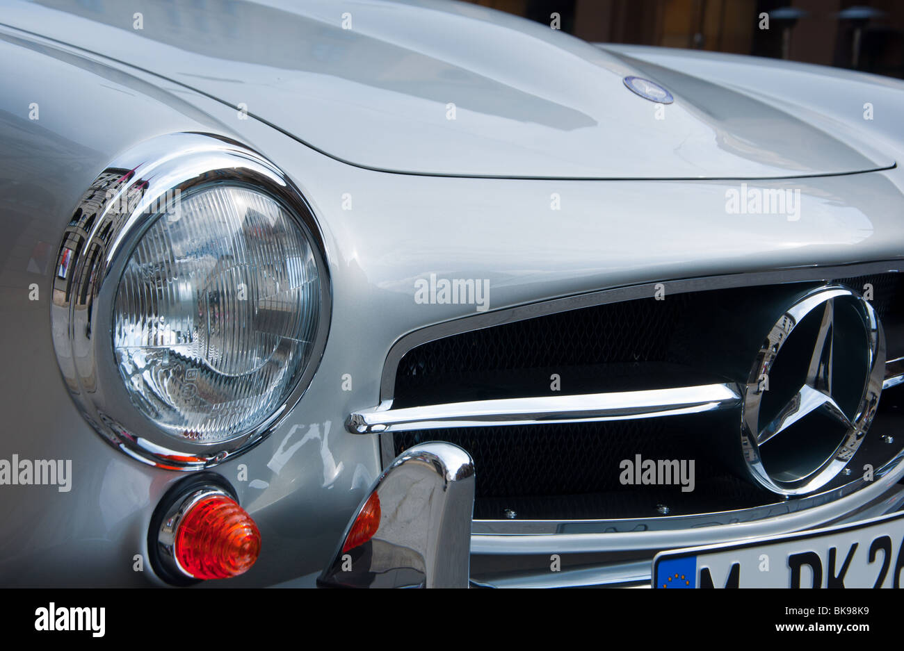 Mercedes-Benz 190SL roadster close up detail. Stock Photo