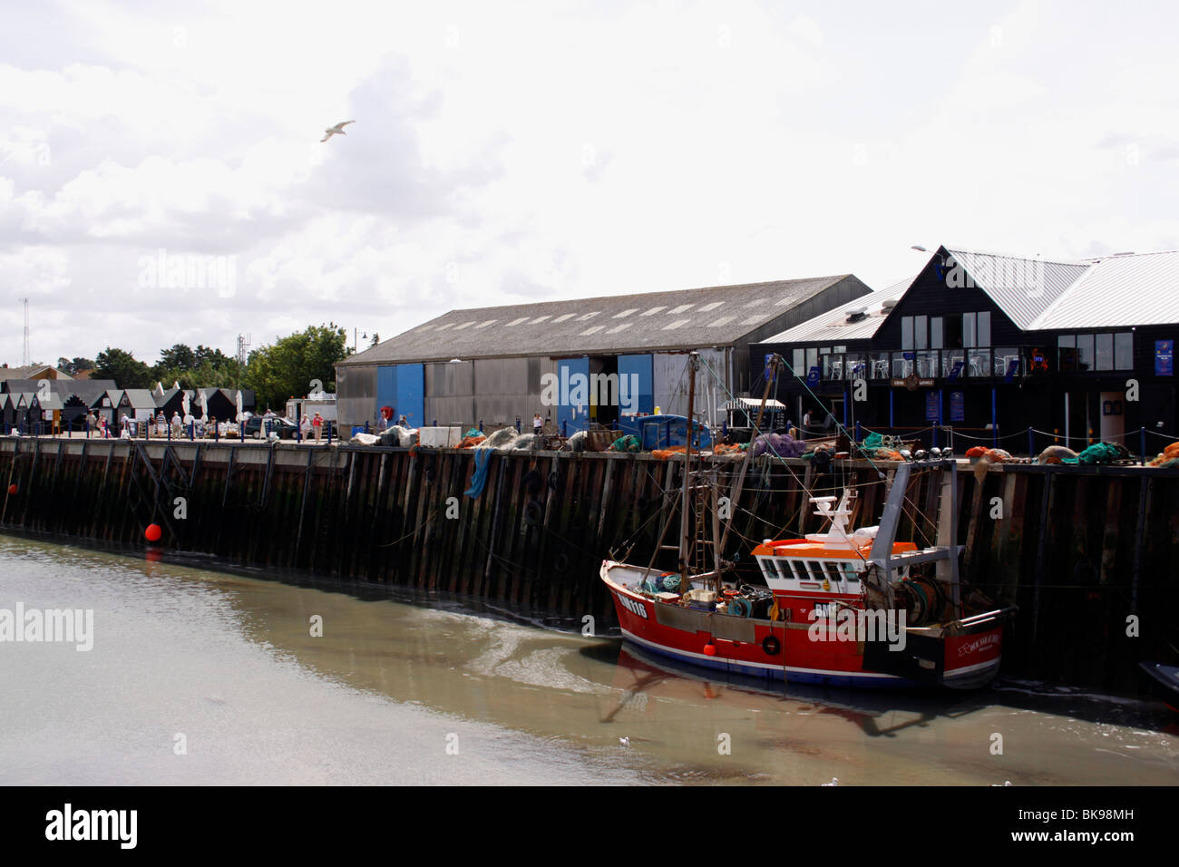 FISHING BOAT MOORED IN WHITSTABLE HARBOUR. KENT UK. Stock Photo