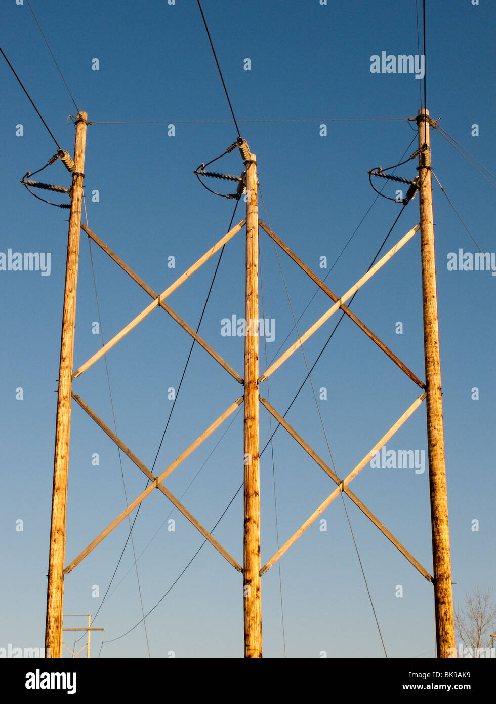 Wooden wood poles power lines hires stock photography and images Alamy