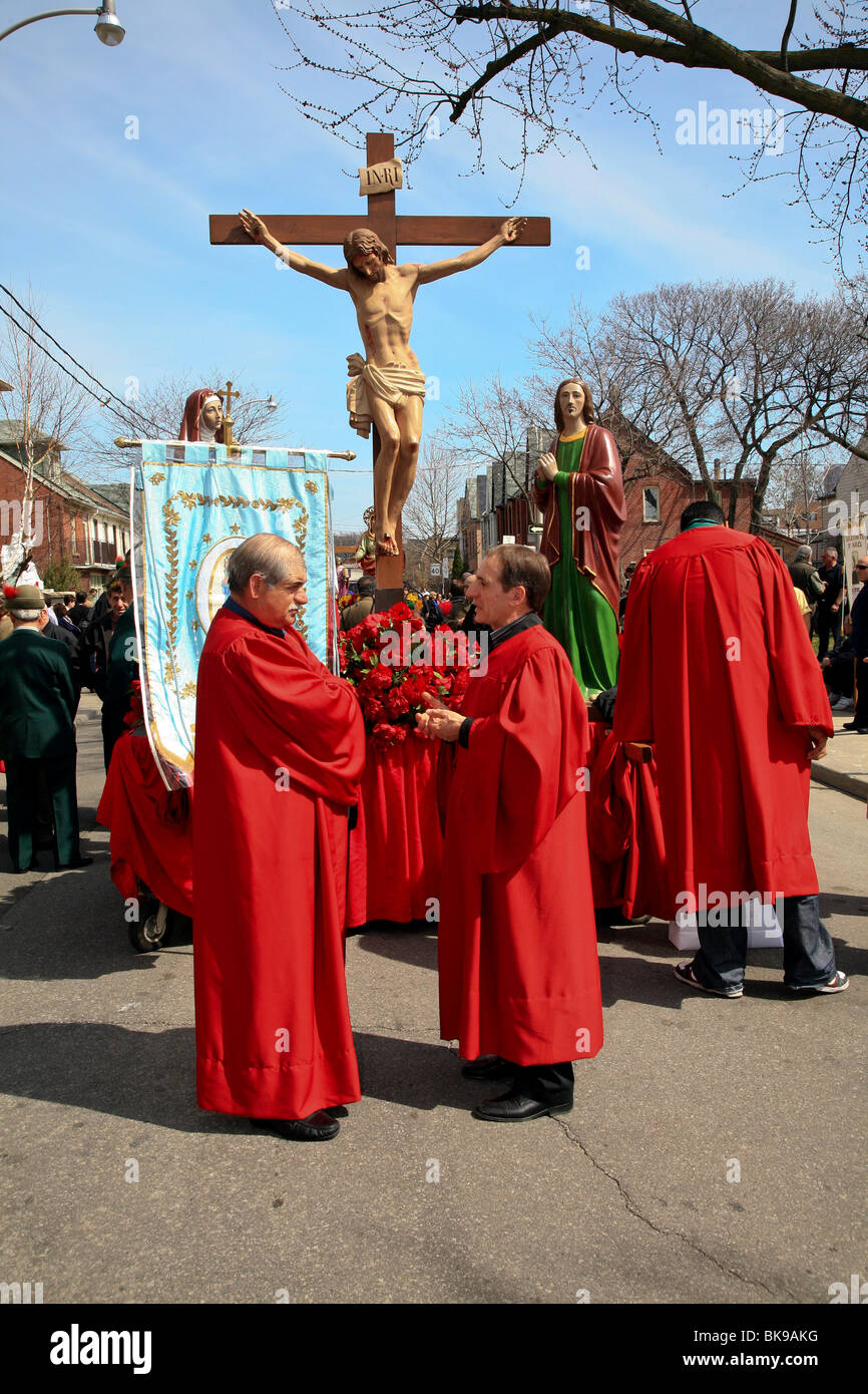 Holy Easter or Good Friday Procession Parade,' Little Italy', Toronto,Ontario,Canada,North America Stock Photo