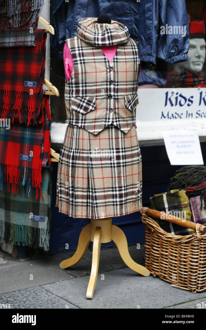 Kilt & Tartan Shop, The Royal Mile, Edinburgh, Scotland Stock Photo