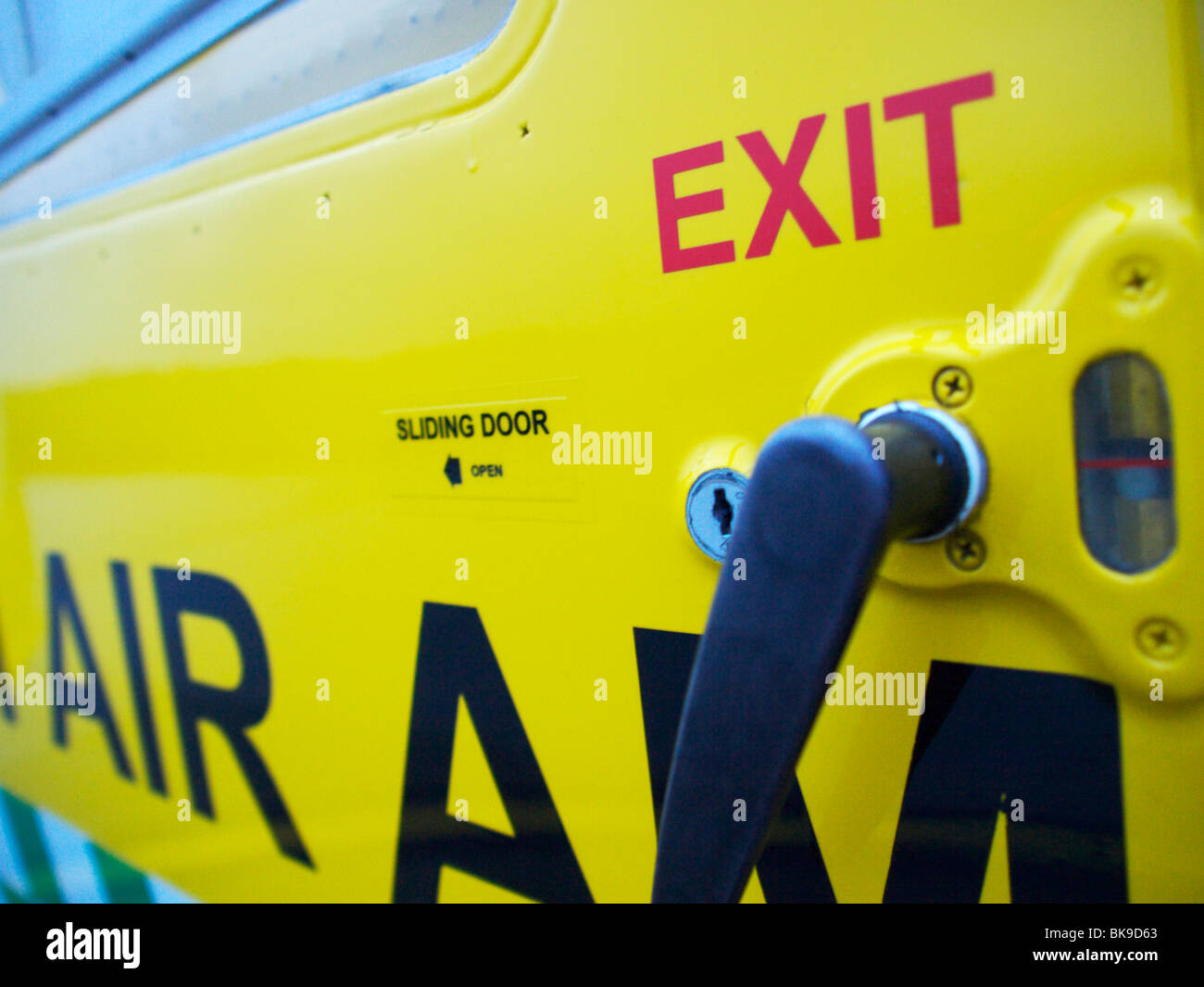 Exit door of an Air Ambulance Stock Photo