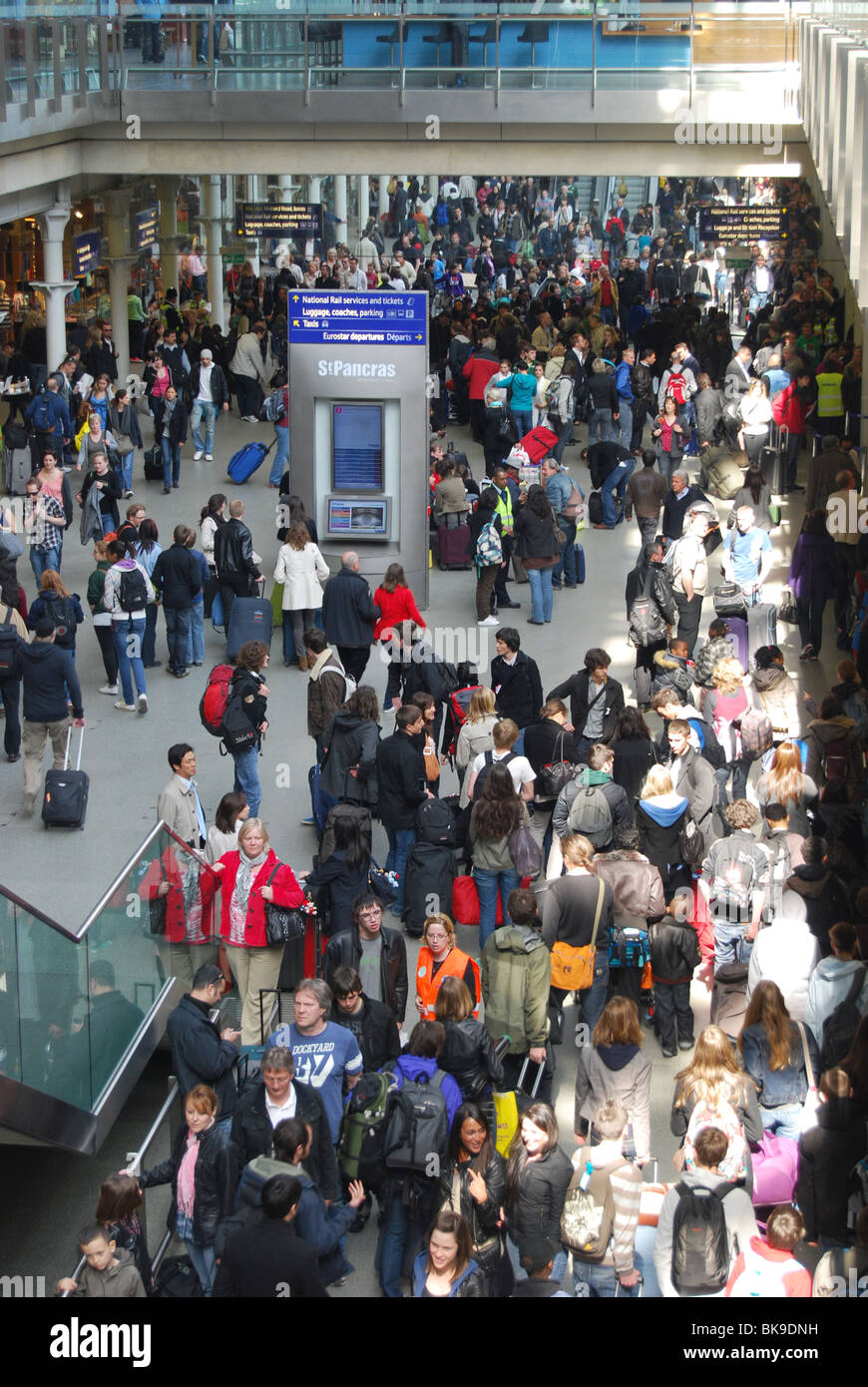 Eurostar ticket chaos Volcano Ash Iceland chaotic queue Stock Photo