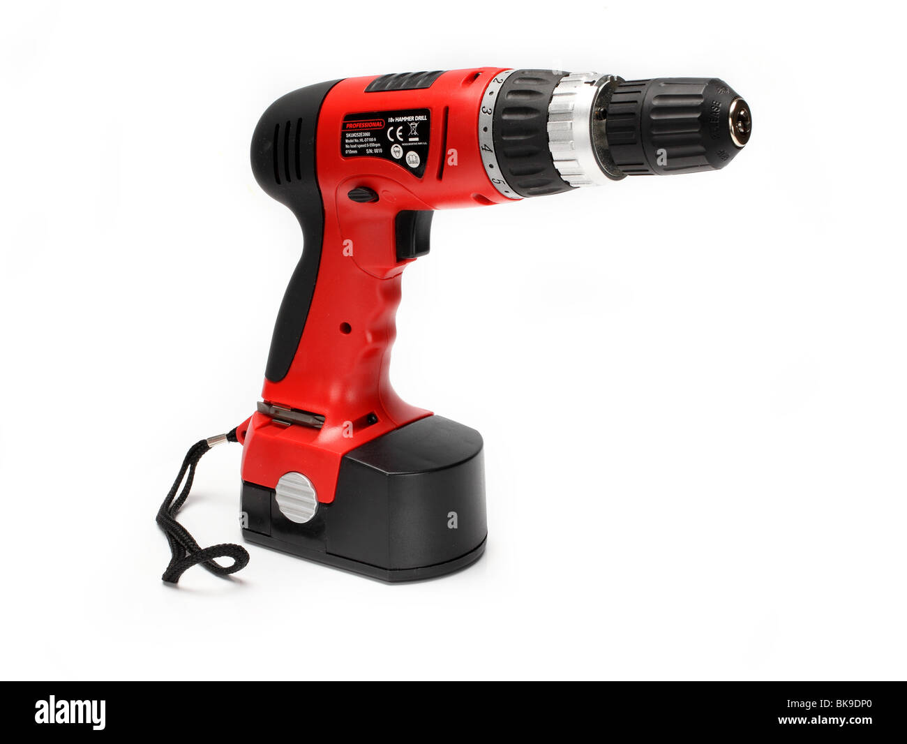 red drill electric power tool utility screw driver Stock Photo
