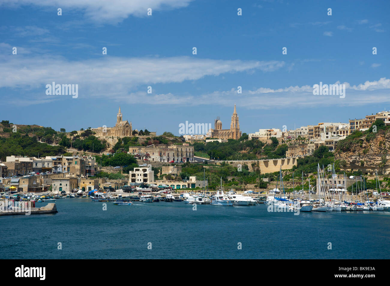Port city of Mgarr, Gozo, Malta, Europe Stock Photo