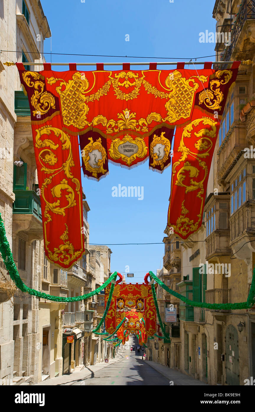 Shopping street in Valletta, Malta, Europe Stock Photo Alamy