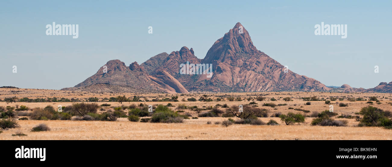 Panorama of Spitzkoppe Mountain, between Swakopmund and Usakos, Namibia. Stock Photo