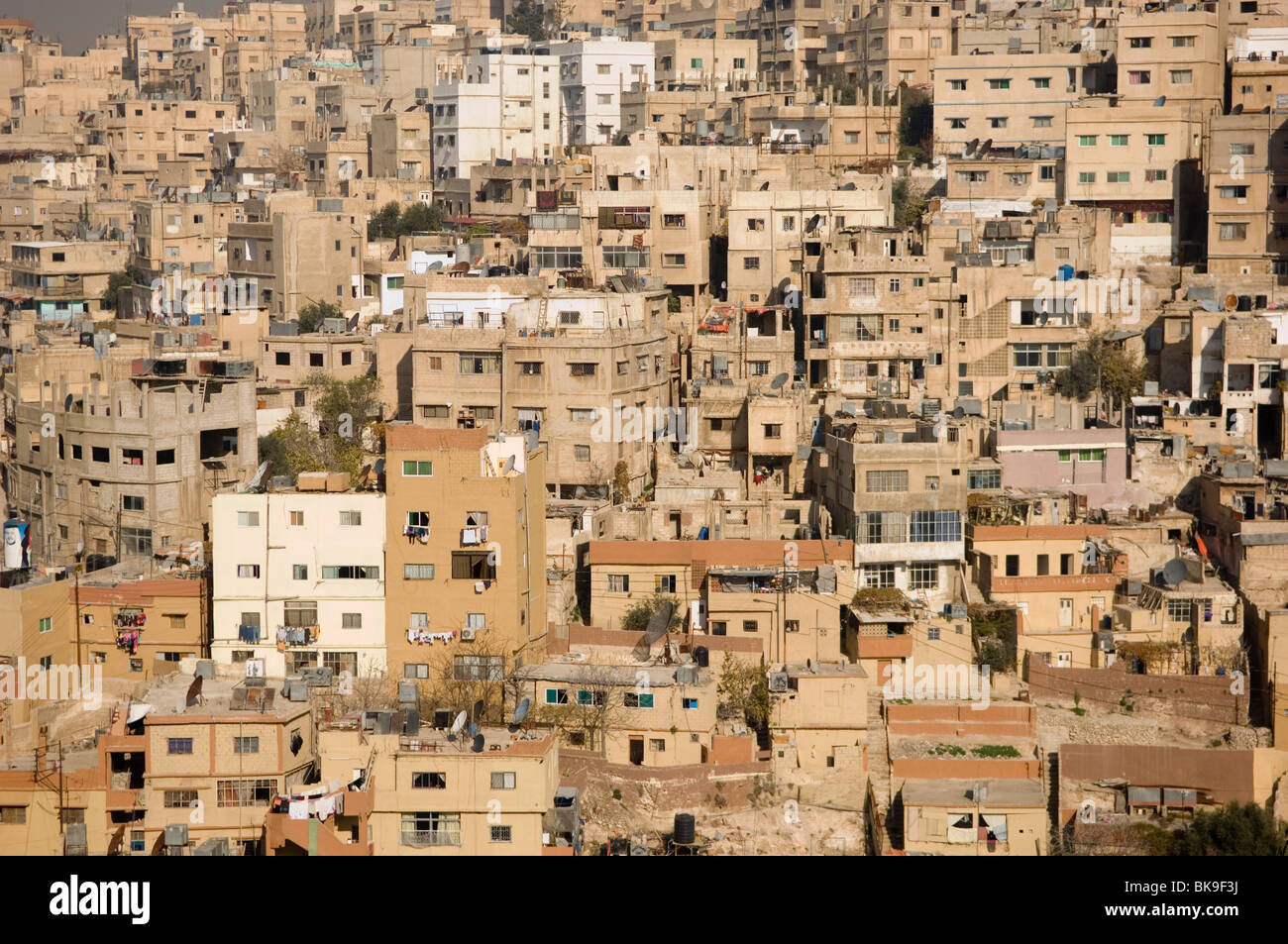 Old downtown district seen from the citadel. Amman, Jordan. Stock Photo