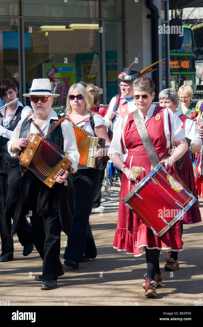 Morris Musicians taking part in the parade at the Oxford folk festival Stock Photo Alamy