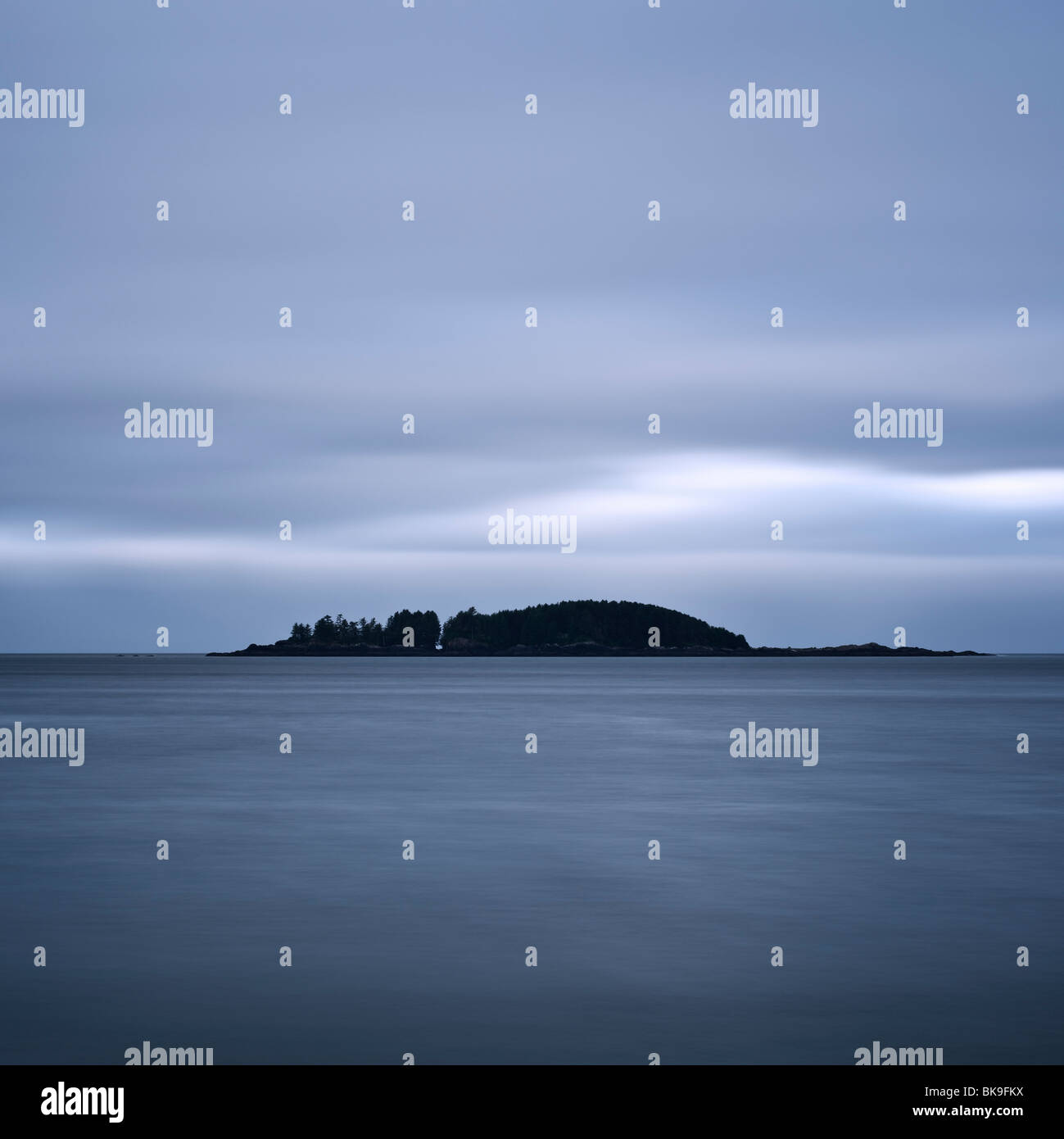 Coastal island of Mackenzie Beach, Tofino, Pacific Rim national park
