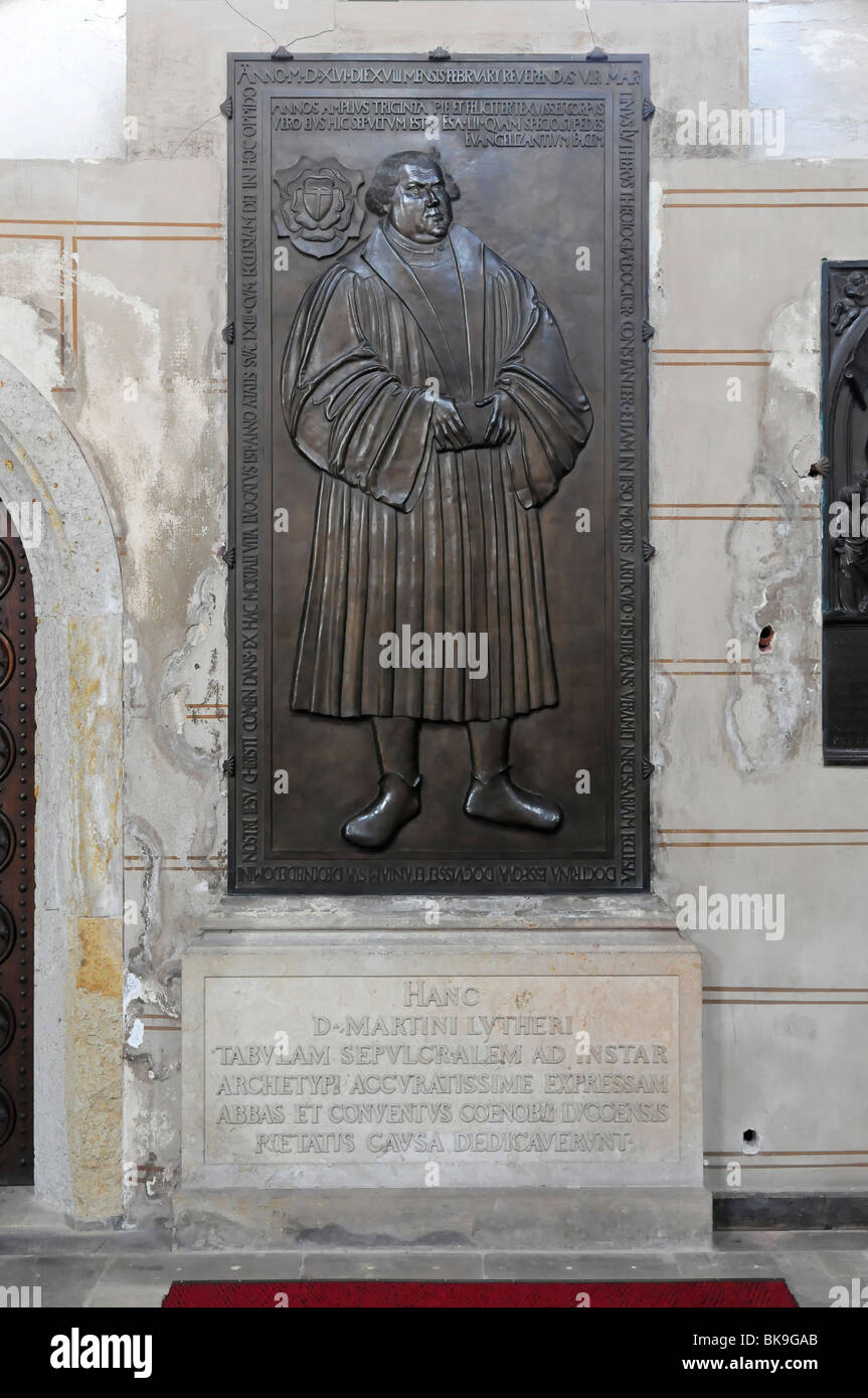 Epitaph of Luther, copy from 1892 after the original in Jena, Evangelische Schlosskirche Protestant castle church, Luther city  Stock Photo