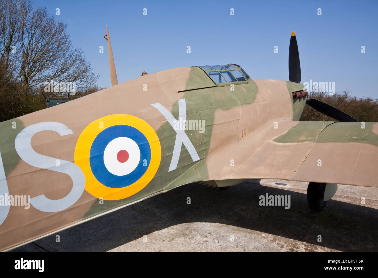Spitfire at Battle of Britain National Memorial at Capel Le Ferne Kent Stock Photo
