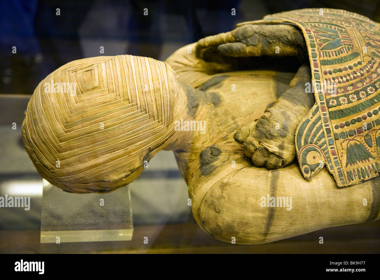 Embalmed funerary mummy,  France,  Paris,  Musee du Louvre,  Egyptian Art Stock Photo