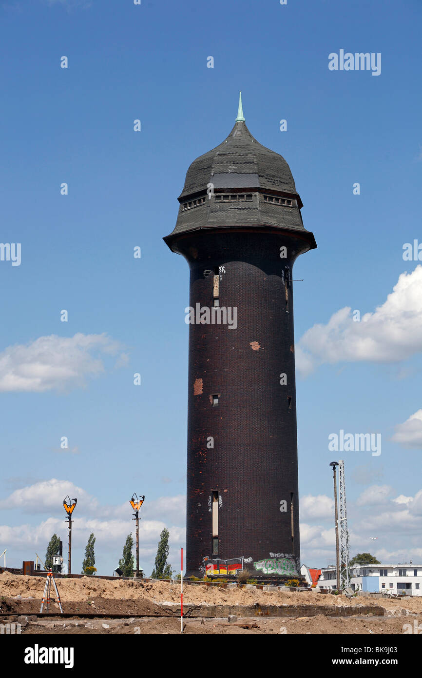 Water tower, Ostkreuz train junction in Berlin, Germany, Europe Stock Photo