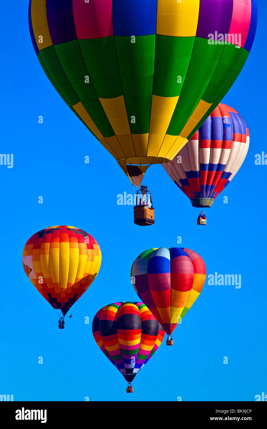 Blue Sky Hot Air Balloon Fiesta Albuquerque New Mexico Stock Photo