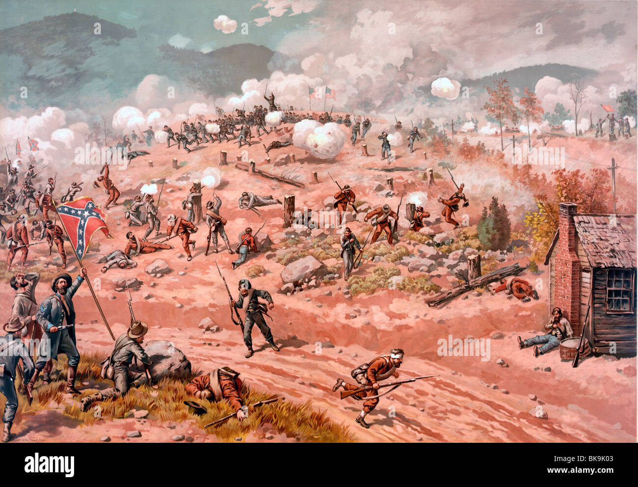 Battle of Allatoona Pass,  October 5, 1864 during Atlanta Campaign of the USA Civil War Stock Photo