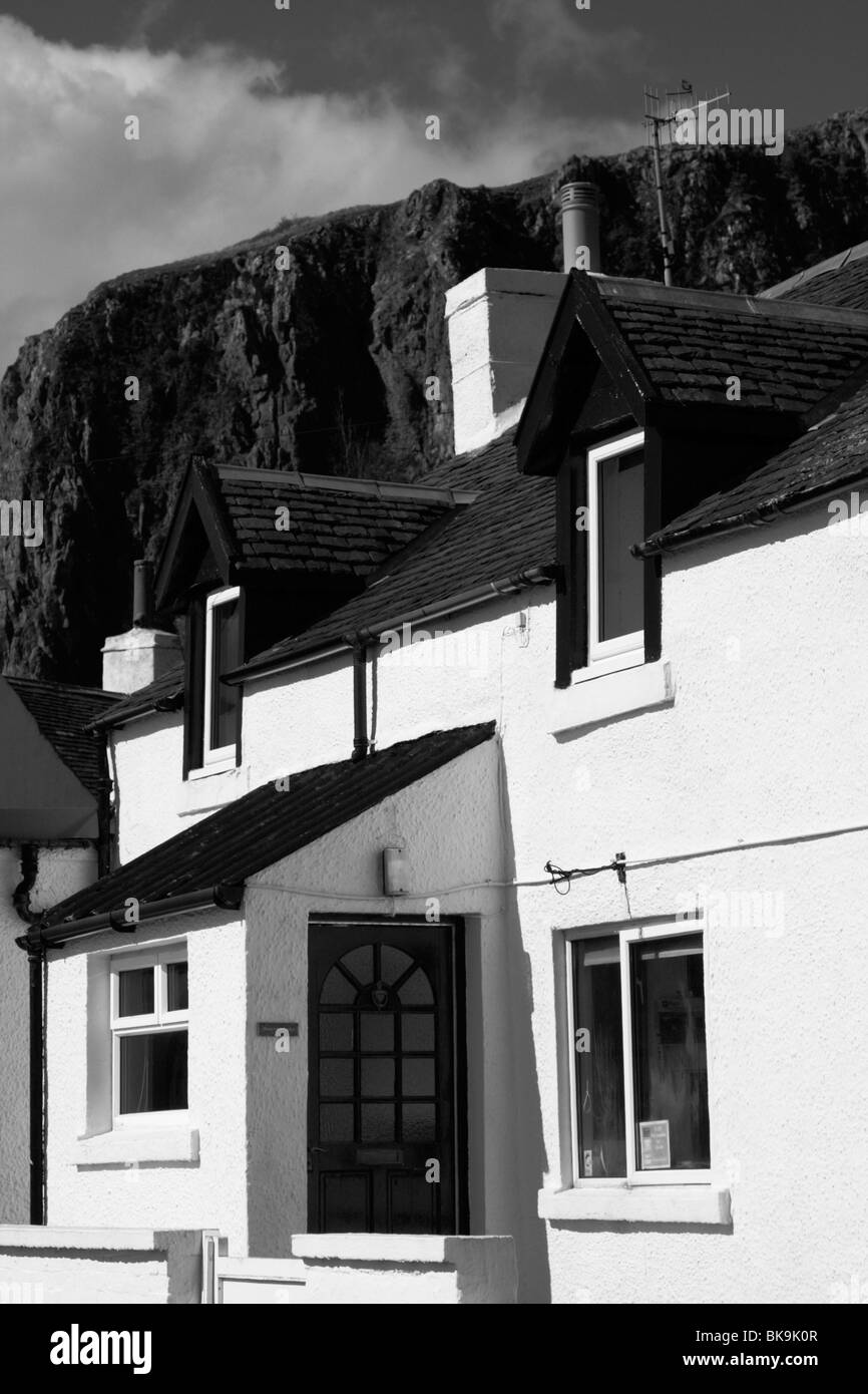 Village of Easdale on the Isle of Seil, West Coast of Scotland  (black and white) Stock Photo