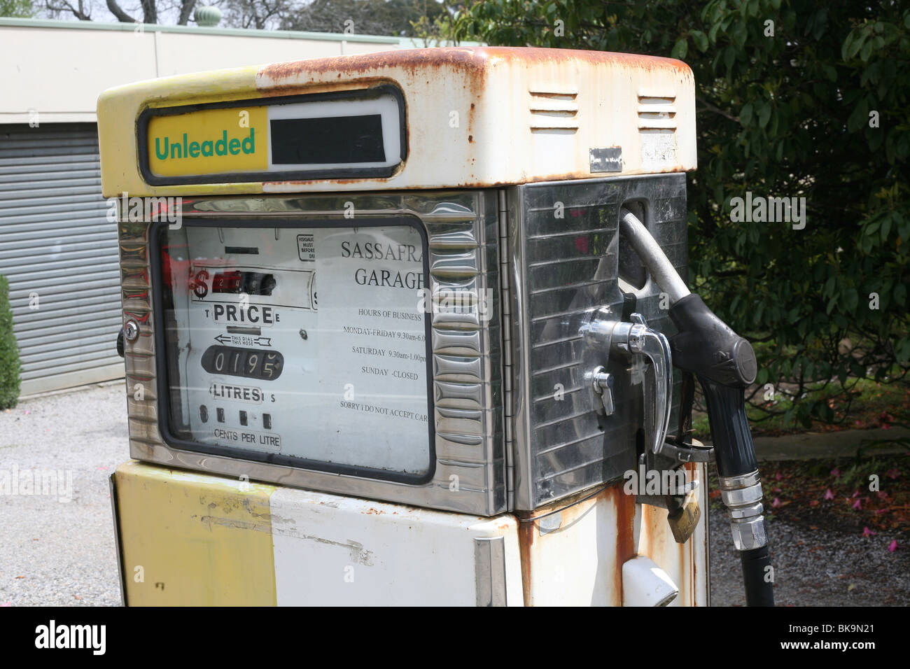 Old Petrol pump in Melbourne Australia Stock Photo Alamy