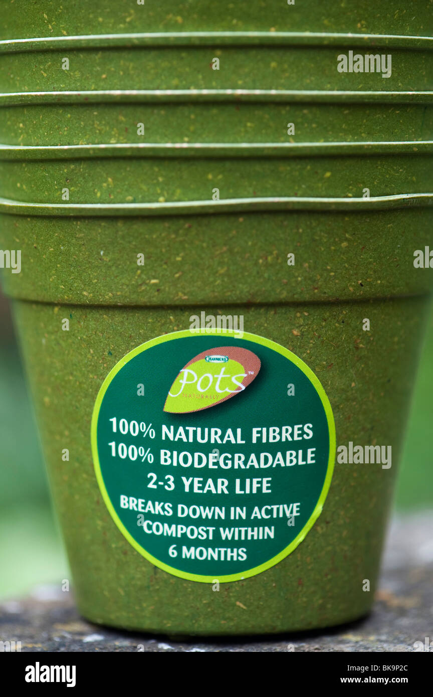 Range of biodegradable flower pots Stock Photo Alamy