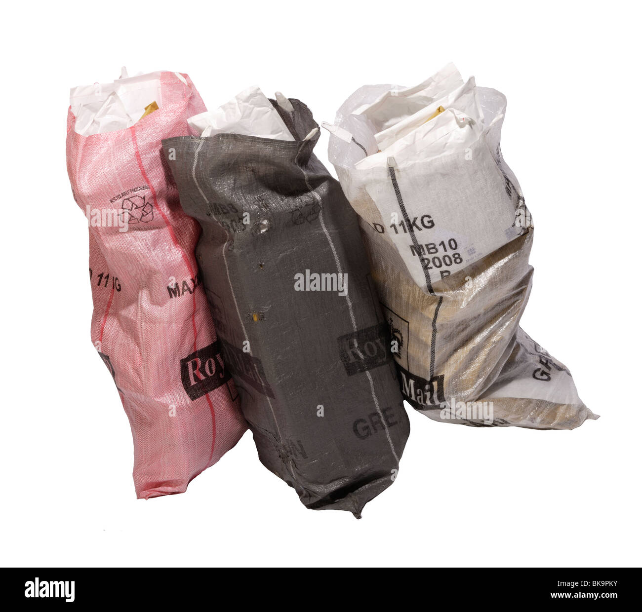 Post or mail bags filled with parcels / packets for delivery Stock