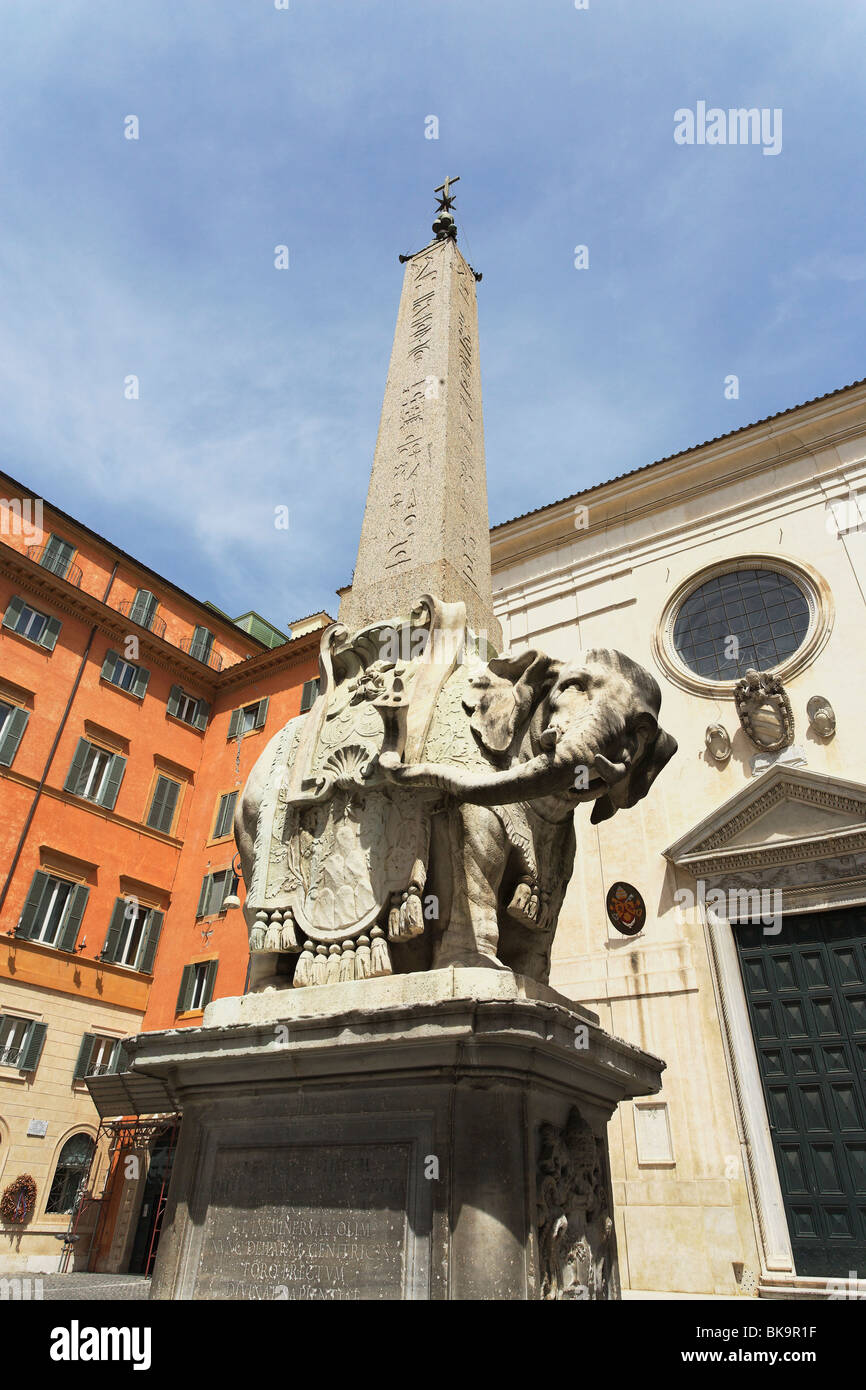 Bernini's Elefantino at Piazza della Minerva, Rome, Italy Stock Photo