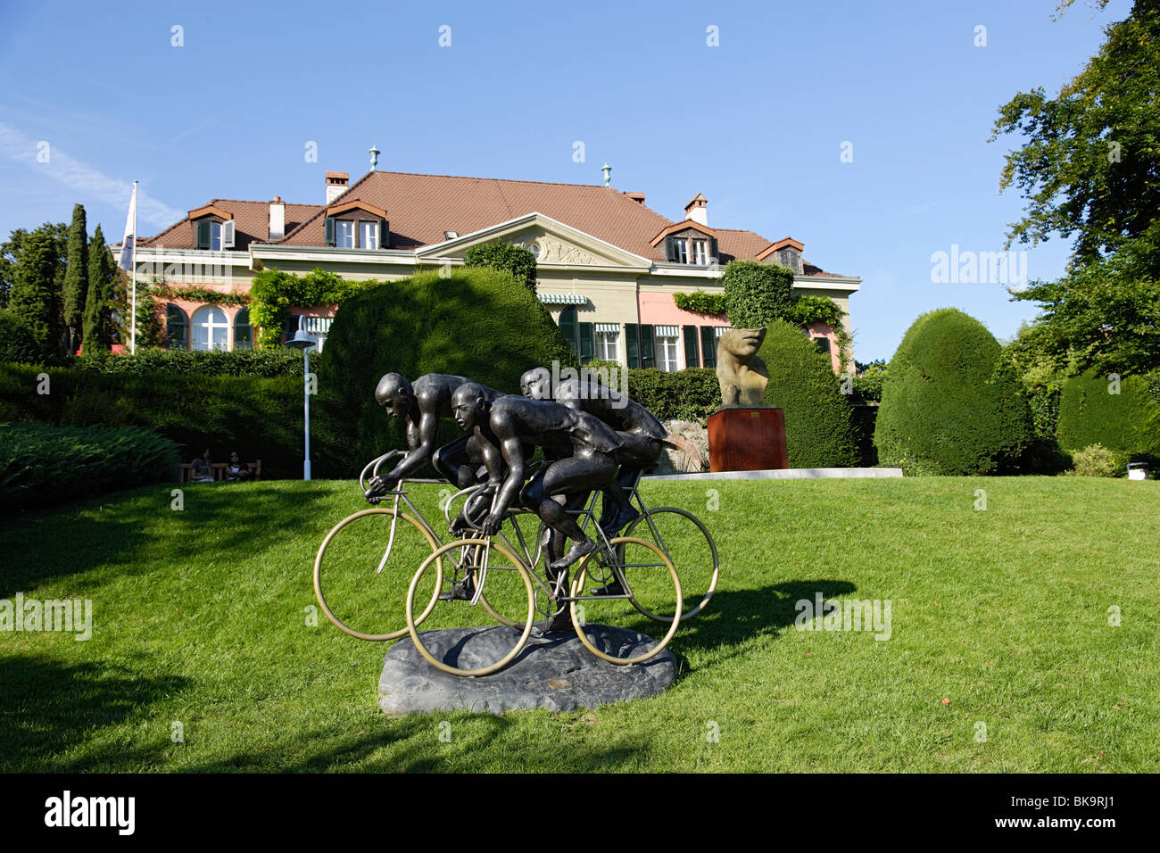 Sculpture in the garden of the Olympic Museum, Ouchy, Lausanne, Canton of Vaud, Switzerland Stock Photo