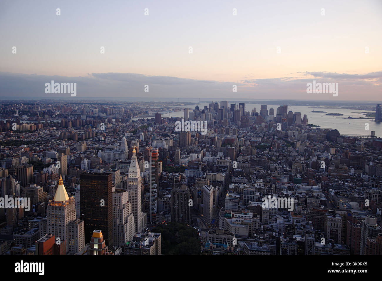 View from the Empire State Building over Southern Manhattan, New York City, New York, USA Stock Photo