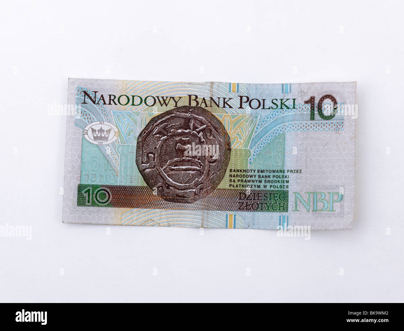 Polish Banknote 10 Zloty Stock Photo