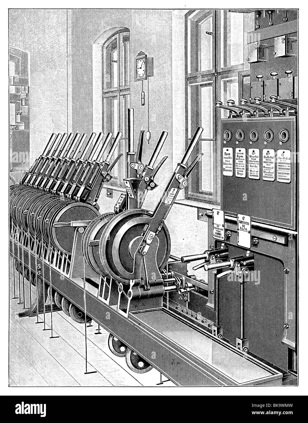 Lever mechanism of Stahmer, railway Stock Photo