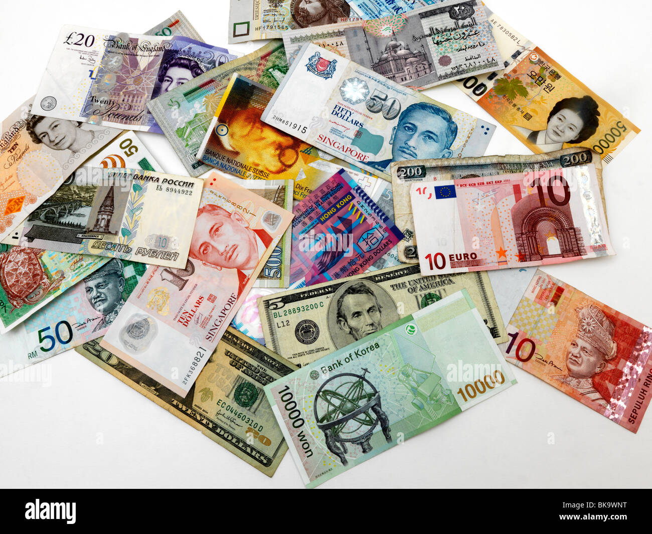 Mixed Currency Banknotes Stock Photo