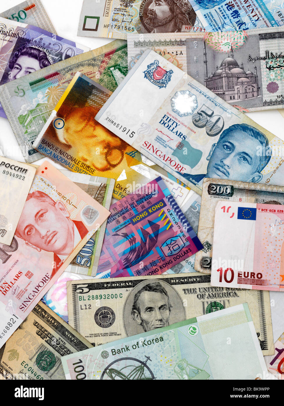 Mixed Currency Banknotes Stock Photo