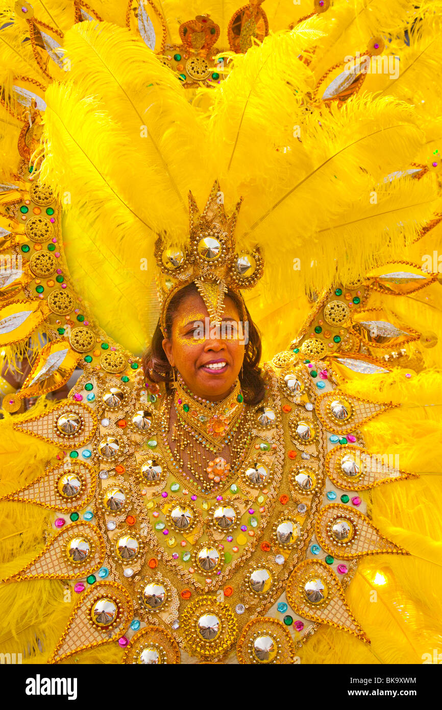 West Indian American Day Parade marcher Stock Photo