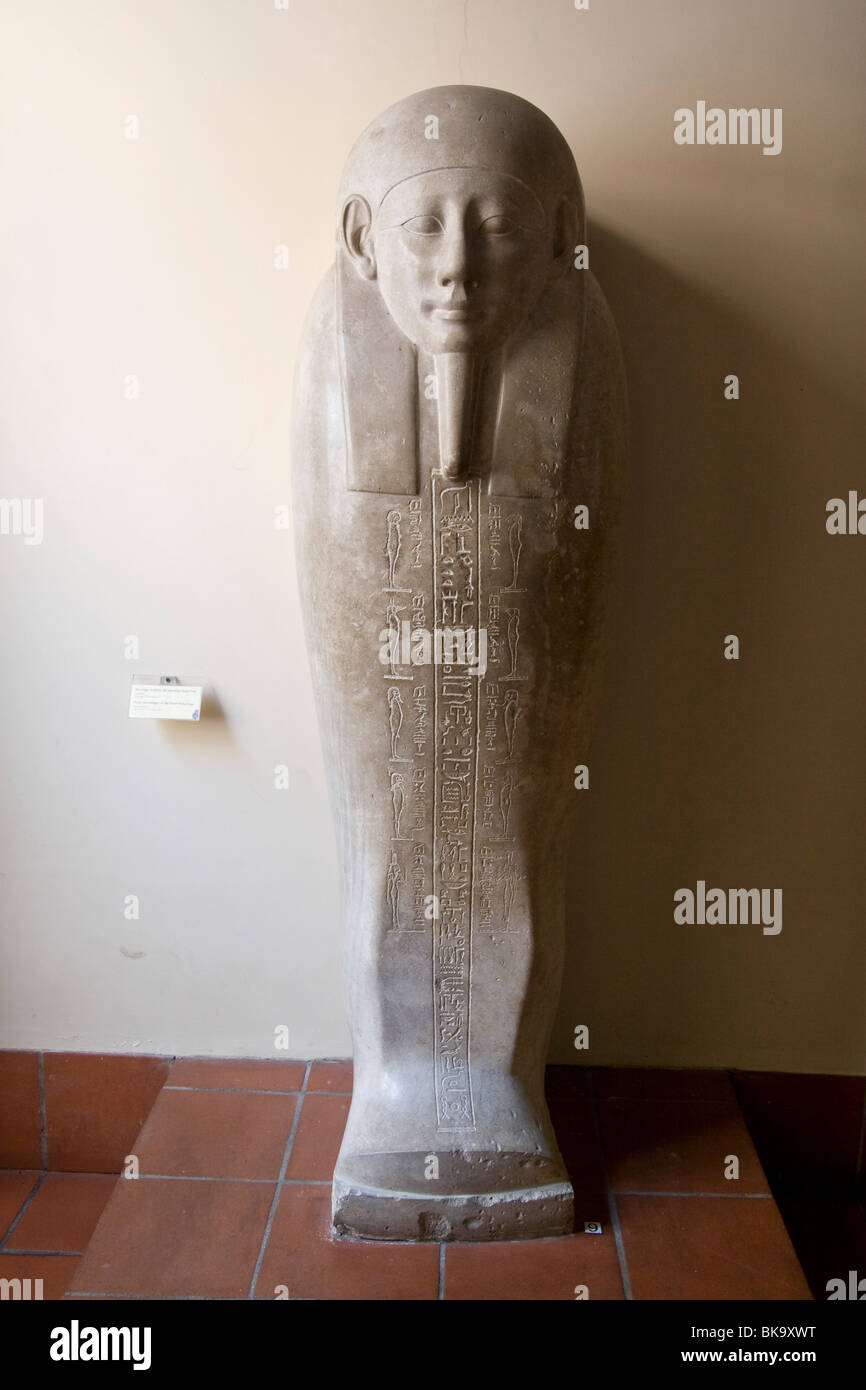 Italy Rome Vatican museum Ancient Egyptian engraved stone coffin for mummified bodies Stock Photo