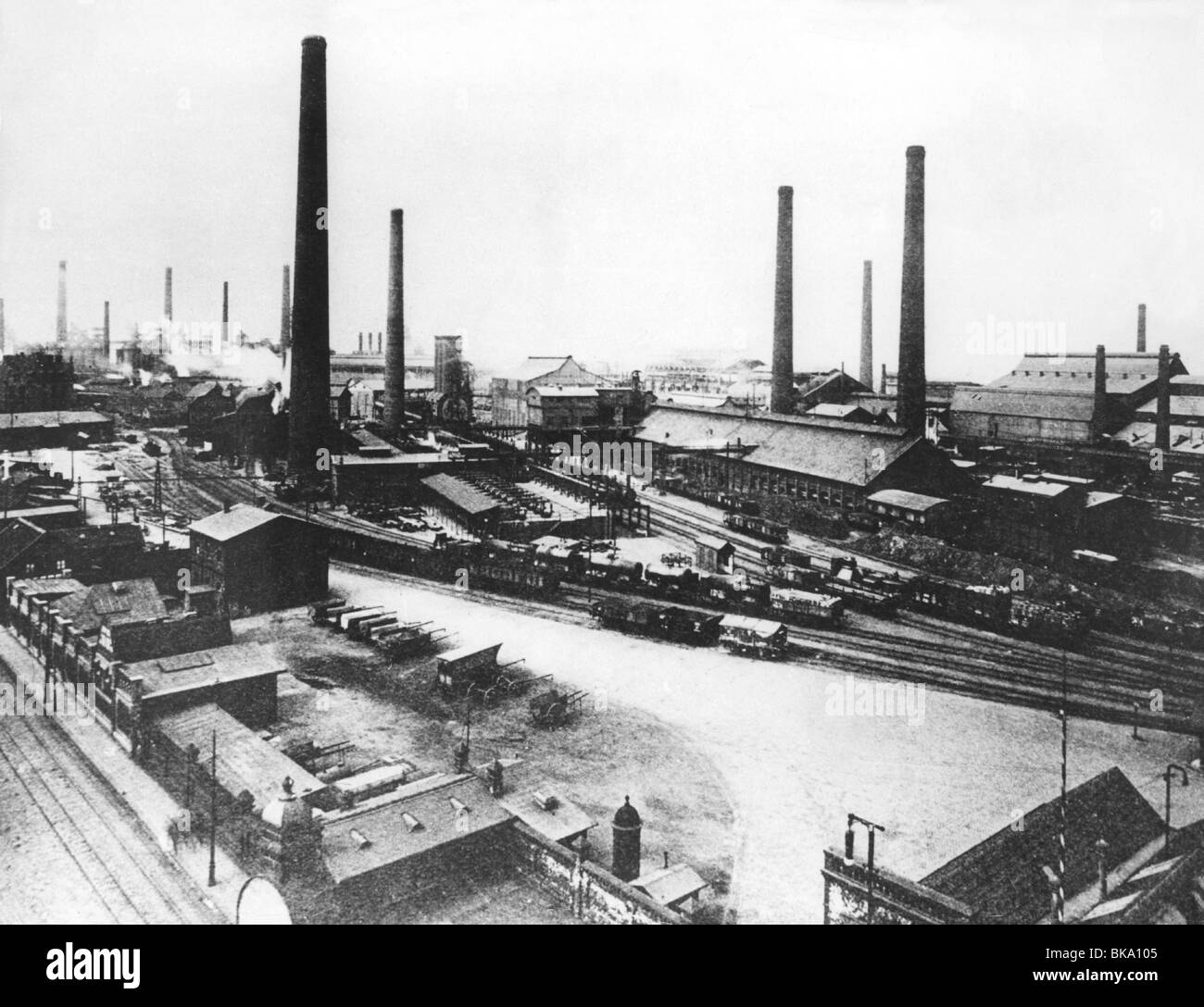 industry, metal industry, blast furnace, Siemens - Martin steel mill of the trade union Deutschen Kaiser, later August-Thyssen s Stock Photo