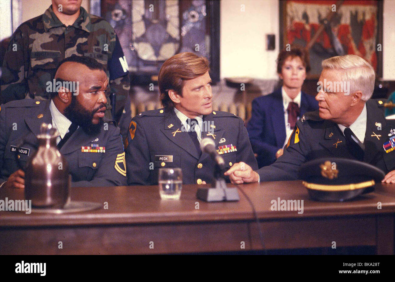 THE A-TEAM (TV - 1983) MR T, DIRK BENEDICT, GEORGE PEPPARD ATM 002 Stock Photo