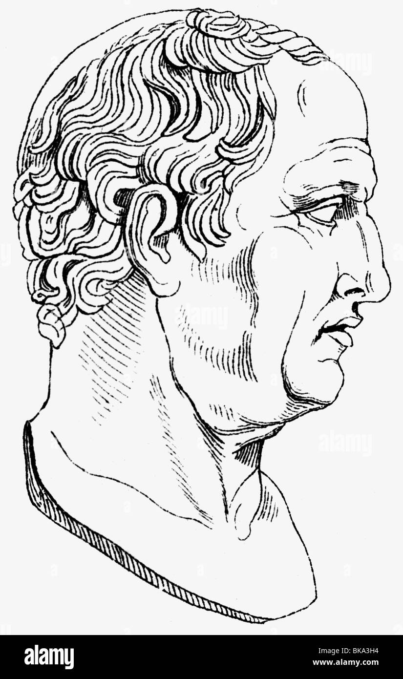 Maecenas, Gaius Cilnius, circa 70 - 8 BC, Roman nobleman, patron of science, arts and literature, portrait, profile, engraving after an ancient bust, Stock Photo