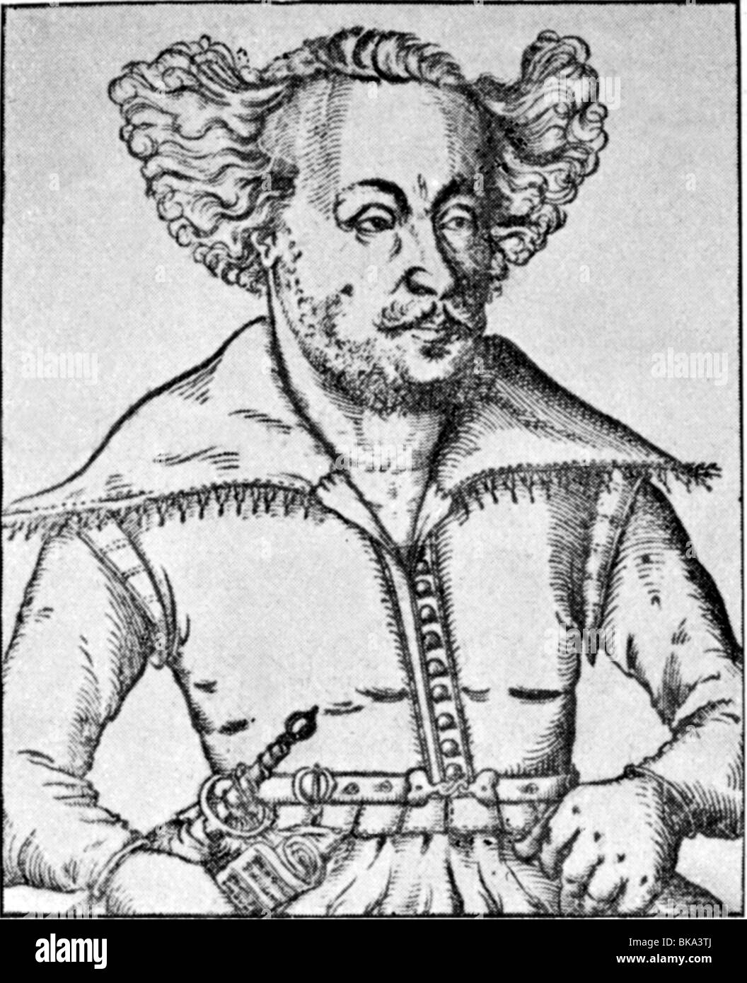 Schein, Johann Hermann, 20.1.1586 - 19.11.1630, German composer, half length, after contemporary woodcut, , Stock Photo