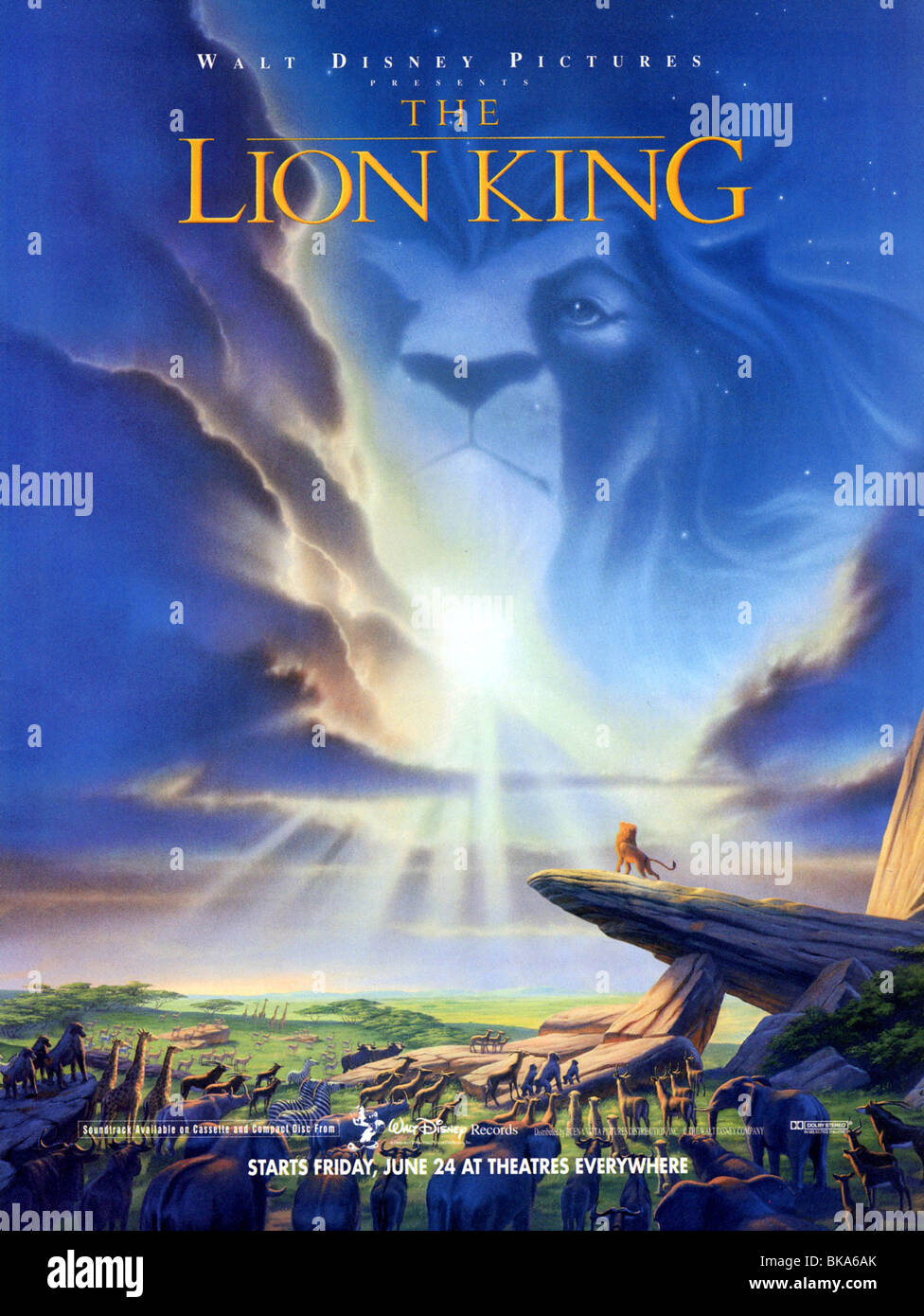 The Lion King  Year : 1994 Director : Roger Allers Rob Minkoff Animation Movie poster (USA) Stock Photo