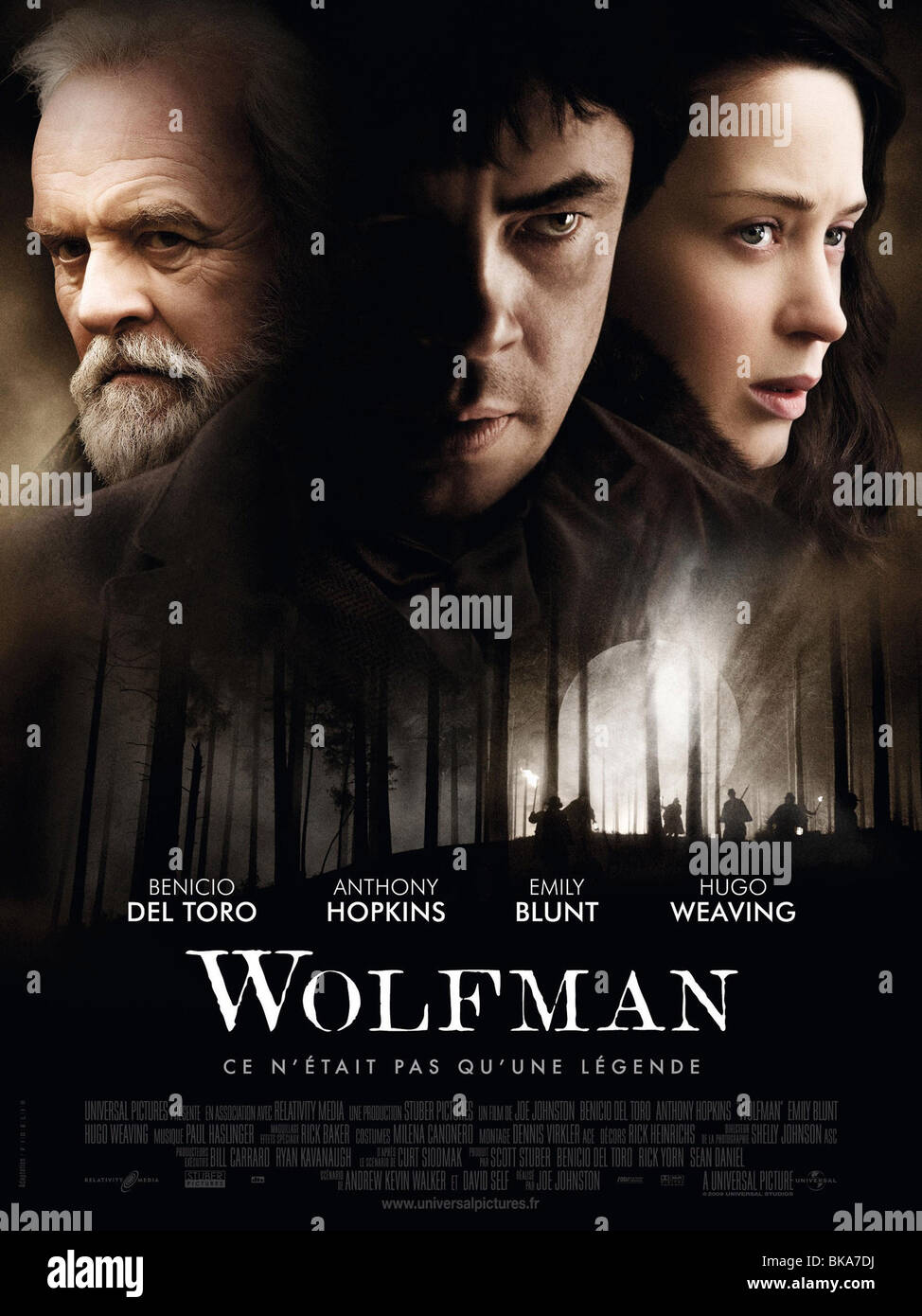 The Wolfman Year : 2010 Director : Joe Johnston Anthony Hopkins, Benicio Del Toro, Emma Blunt Movie poster (USA) Stock Photo