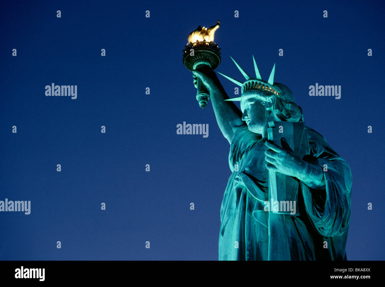 Statue of Liberty at Dusk Stock Photo