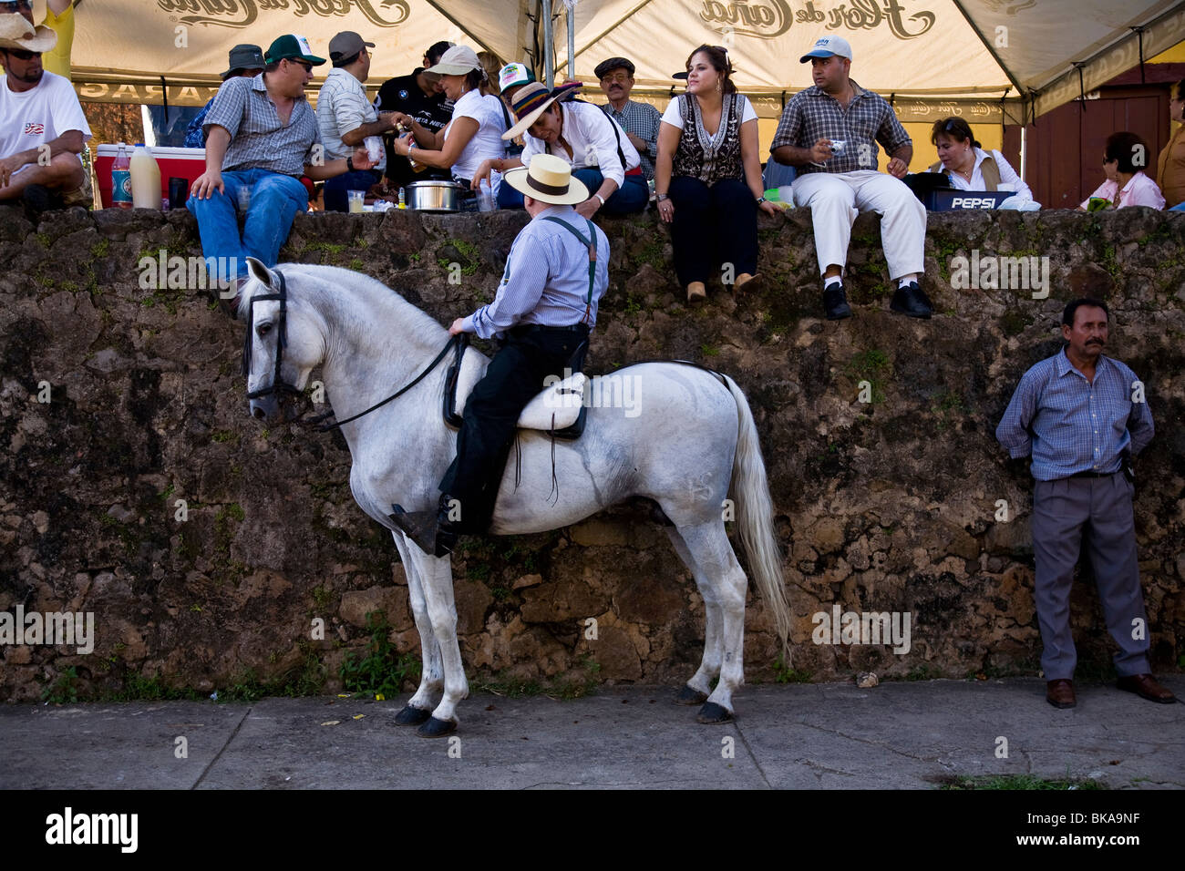 Annual horse parade where rich and poor alike show off their horses in the colonial town of