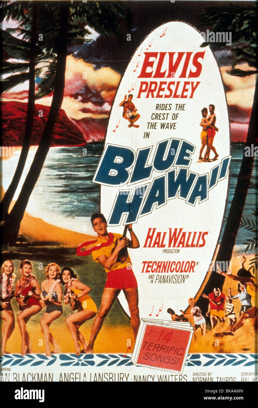 BLUE HAWAII POSTER BHW 012 Stock Photo